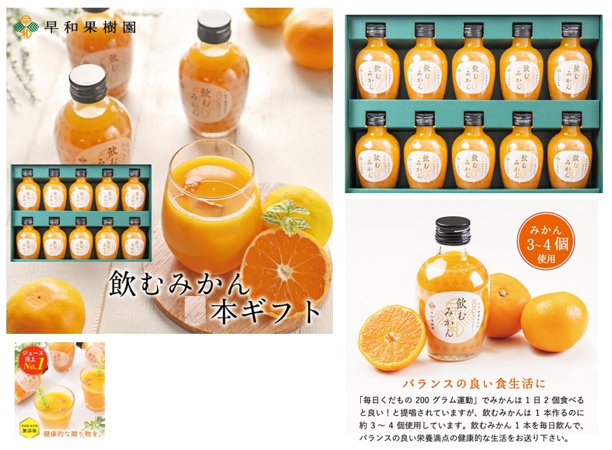 有田みかんジュース「飲むみかん」10本ギフト　C10-B